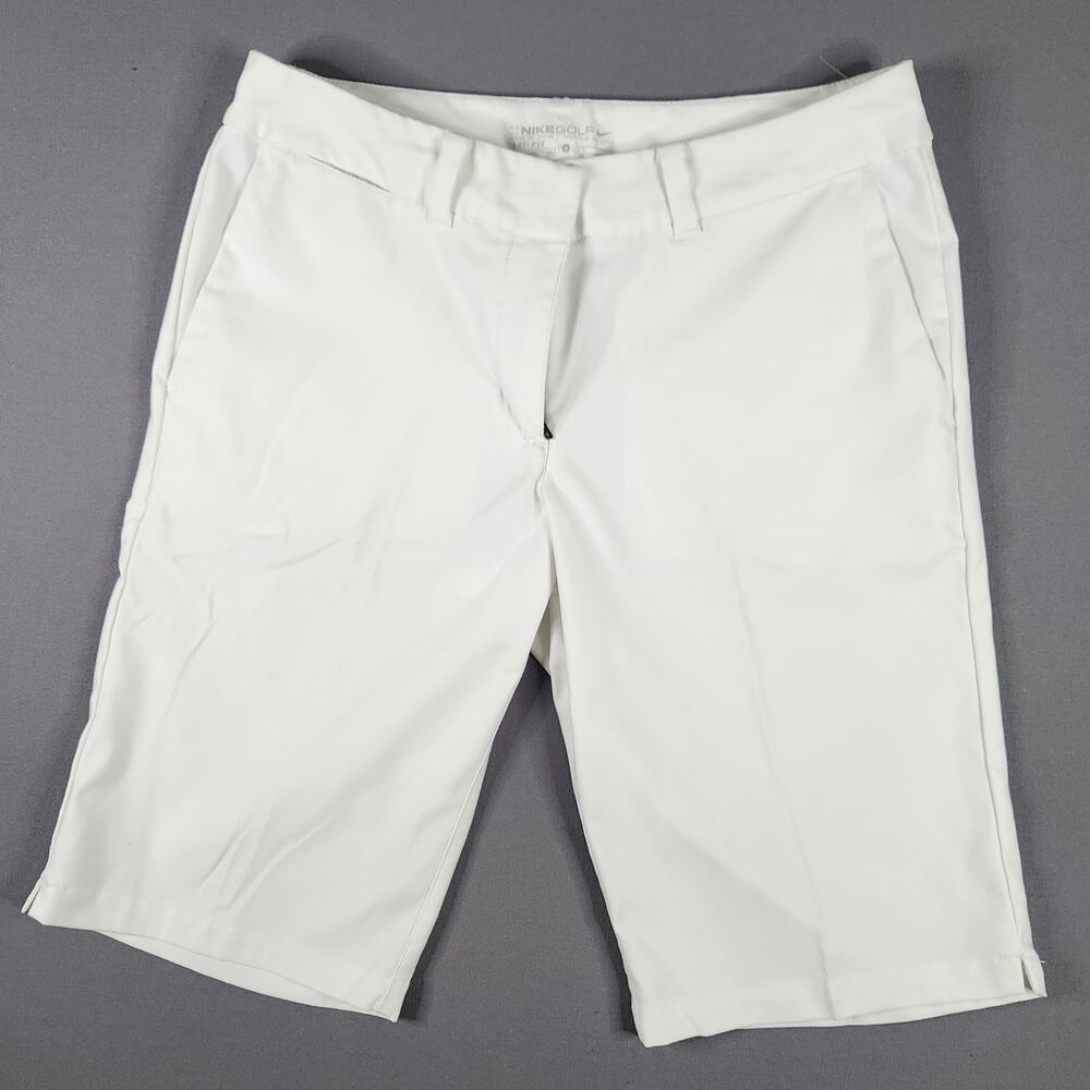 Nike Golf Women's Dri-Fit size 4 shorts 10" inseam white athletic tennis